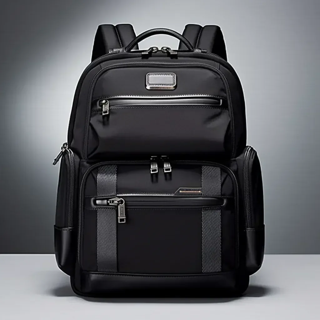 Sustainable packaging materials arranged for luxury leather bag presentation
