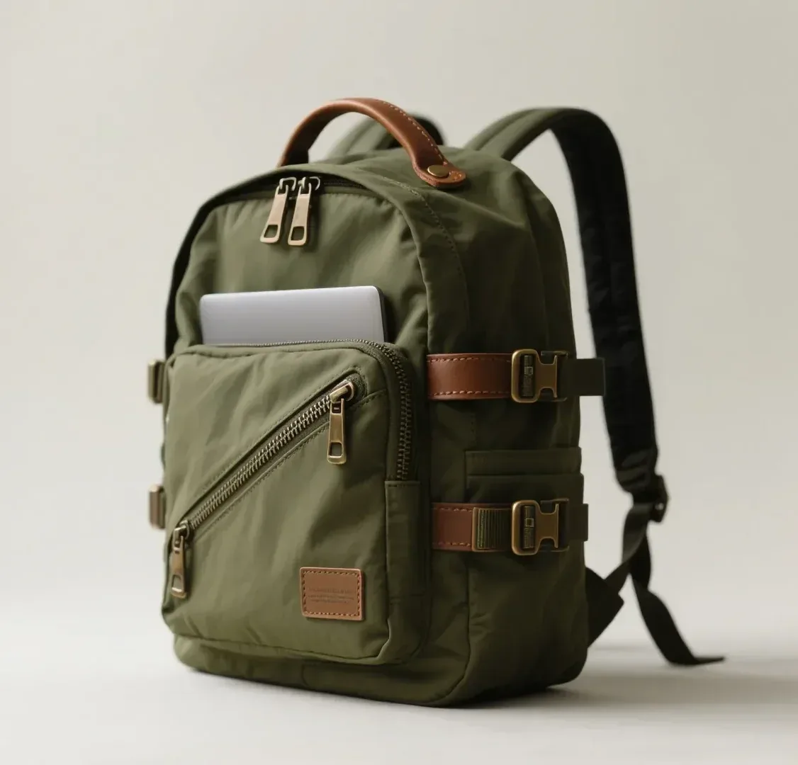 Well-used bespoke leather bag showing patina developed over years of daily carry